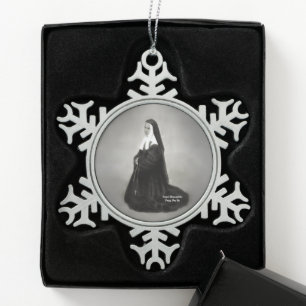 Sint Bernadette Tin Sneeuwvlok Ornament