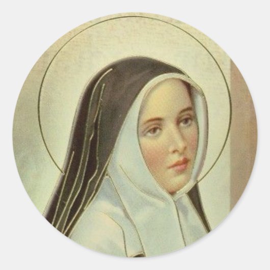Sint-Bernadette van Lourdes Ronde Sticker (Voorkant)