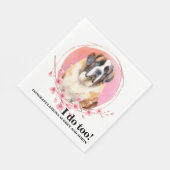 Sint Bernard bruiloft servetten met honden Foto (Hoek)