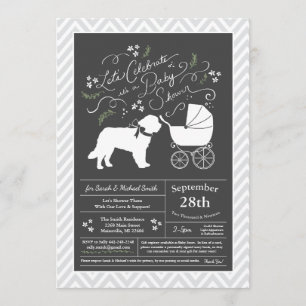 Sint Bernard Dog Baby shower Genderneutraal Kaart