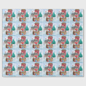 Sint-Bernard Dog in het sneeuwkersthondenhuis Cadeaupapier (Vlak)