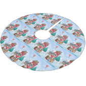 Sint-Bernard Dog in het sneeuwkersthondenhuis Kerstboom Rok (Gekanteld)