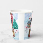 Sint-Bernard Dog in het sneeuwkersthondenhuis Papieren Bekers (Links)