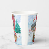 Sint-Bernard Dog in het sneeuwkersthondenhuis Papieren Bekers (Rechts)