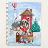 Sint-Bernard Dog in het sneeuwkersthondenhuis Planner (Voorkant)