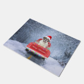 Sint-Bernard Dog in Snow, tijdens de kerstmis Deurmat (Schuin)