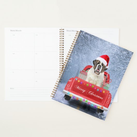 Sint-Bernard Dog in Snow, tijdens de kerstmis Planner (Display)