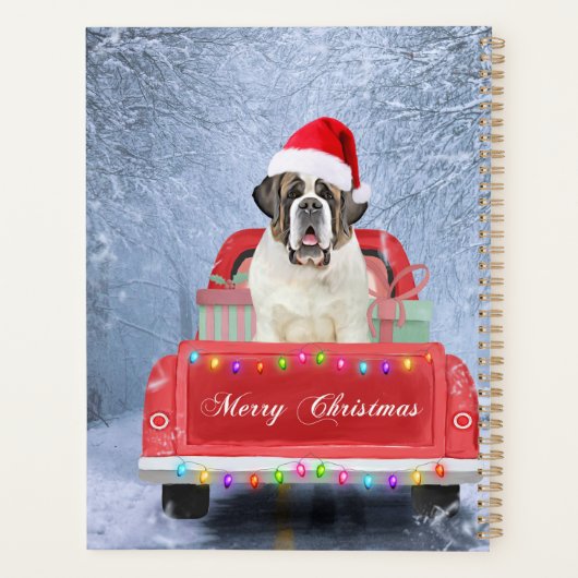 Sint-Bernard Dog in Snow, tijdens de kerstmis Planner (Achterkant)