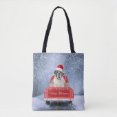 Sint-Bernard Dog in Snow, tijdens de kerstmis Tote Bag (Voorkant)