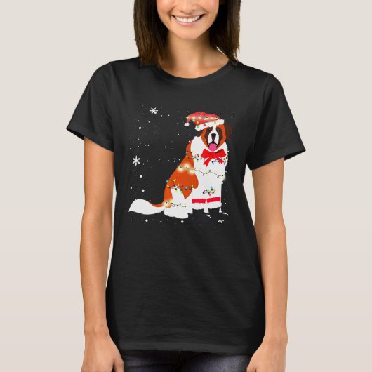 Sint Bernard Dog kerstboom, pap T-shirt (Voorkant)