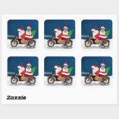 Sint Bernard Dog kerstkerstman Vierkante Sticker (Vel)