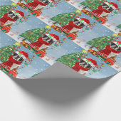 Sint-Bernard Dog met sneeuwkerst Cadeaupapier (Hoek)