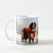 Sint-Bernard Dog met sneeuwkerst Koffiemok (Links)