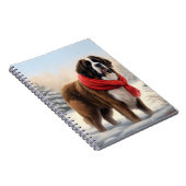 Sint-Bernard Dog met sneeuwkerst Notitieboek (Rechterzijde)