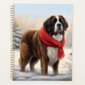 Sint-Bernard Dog met sneeuwkerst Planner (Voorkant)