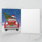 Sint-Bernard-dog rijden met sneeuwkerst Kaart (Binnen)