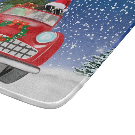 Sint-Bernard-dog rijden met sneeuwkerst Snijplank (Hoek)