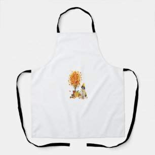Sint Bernard Dog Silhouette Pumpkin Autumn Bedankt Schort