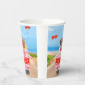 Sint Bernard Dog Valentijnsdag Truck Hearts Papieren Bekers (Links)