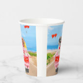 Sint Bernard Dog Valentijnsdag Truck Hearts Papieren Bekers (Rechts)