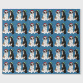 Sint Bernard en Bernese Mountain Dog met Kerstmis Cadeaupapier (Vlak)