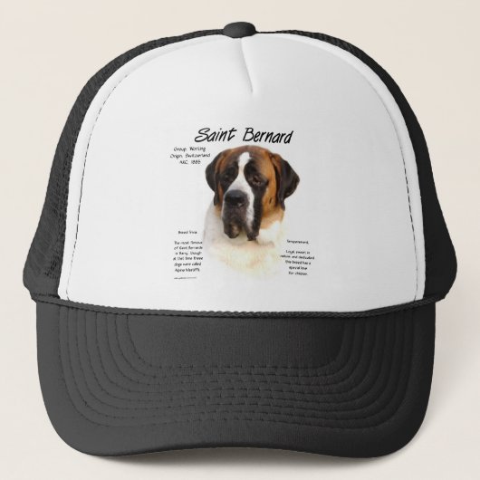 Sint Bernard (glad) Geschiedenis Ontwerp Trucker Pet (Voorkant)