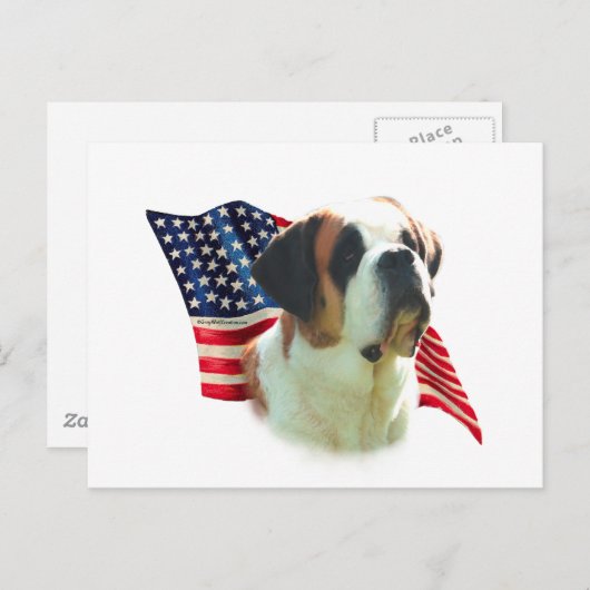 Sint Bernard (gladde) Vlag Briefkaart (Voorkant / Achterkant)