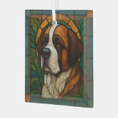 Sint Bernard "Glas in lood" Glas Ornament (Voorkant links)