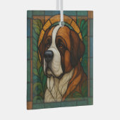 Sint Bernard "Glas in lood" Glas Ornament (Voorkant Rechts)