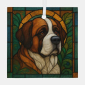 Sint Bernard "Glas in lood" Glas Ornament (Achterkant)