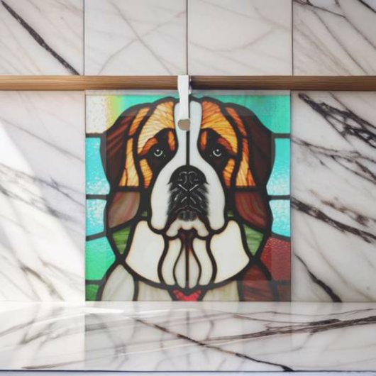 Sint Bernard "Glas in lood" Glas Ornament