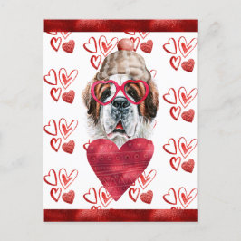Sint Bernard Hart Hond Liefhebber Valentijns Cadea Feestdagenkaart