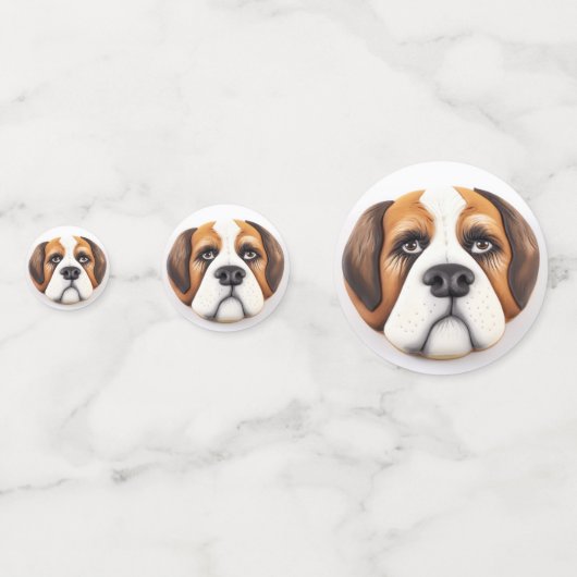 Sint Bernard Hond 3D geïnspireerd Confetti (Achterkanten)