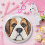Sint Bernard Hond 3D geïnspireerd Papieren Bordje (Feest)
