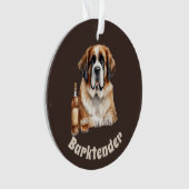 Sint Bernard Hond Barktender Buitengewoon Ornament (voorkant)