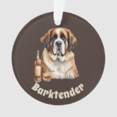Sint Bernard Hond Barktender Buitengewoon Ornament (voorkant)