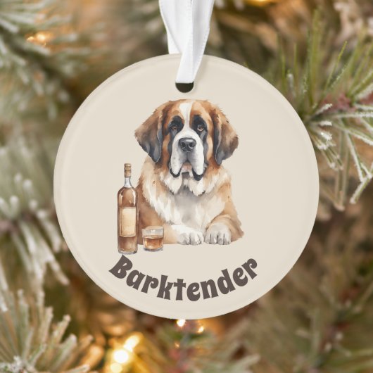 Sint Bernard Hond Barktender Buitengewoon Ornament (Boom)