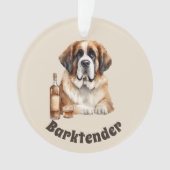 Sint Bernard Hond Barktender Buitengewoon Ornament (voorkant)