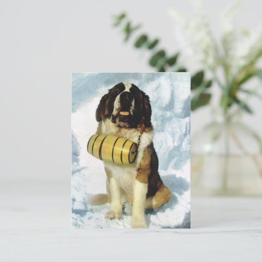 Sint-Bernard-hond, bergredding Briefkaart (Staand voorkant)