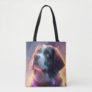 Sint Bernard Hond Dierenportret Schilderen Pet Art Tote Bag