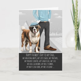Sint Bernard Hond en Vader Grappige Vaderdag Feestdagen Kaart