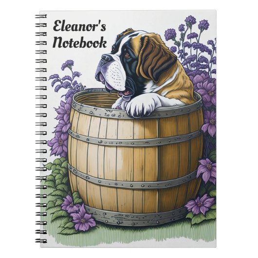 Sint Bernard Hond gepersonaliseerd Notitieboek (Voorkant)