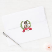 Sint Bernard Hond Holly Banner Kerstmis Vierkante Sticker (Envelop)