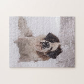 Sint Bernard-hond in de sneeuw Legpuzzel (Horizontaal)