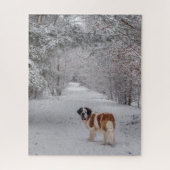 Sint-Bernard-hond in de sneeuw Legpuzzel (Verticaal)