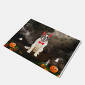 Sint Bernard Hond in Halloween Kostuum Deurmat (Schuin)