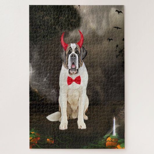 Sint Bernard Hond in Halloween Kostuum Legpuzzel (Verticaal)