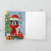 Sint Bernard Hond in Sneeuw Kerstmis Kaart (Binnen)