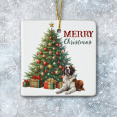 Sint Bernard Hond Kerstboom Keramisch Ornament