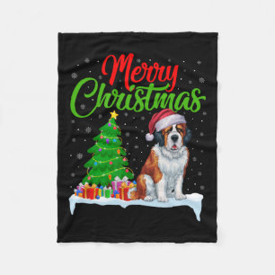 Sint Bernard Hond Kerstboom Verlichting Grappige K Fleece Deken